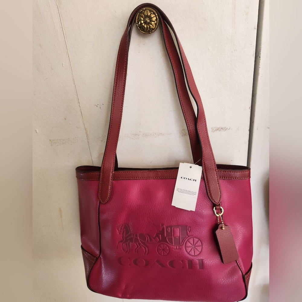 Coach Tote Bag 27 in Colorblock With Horse And Carriage - Picture 3 of 5